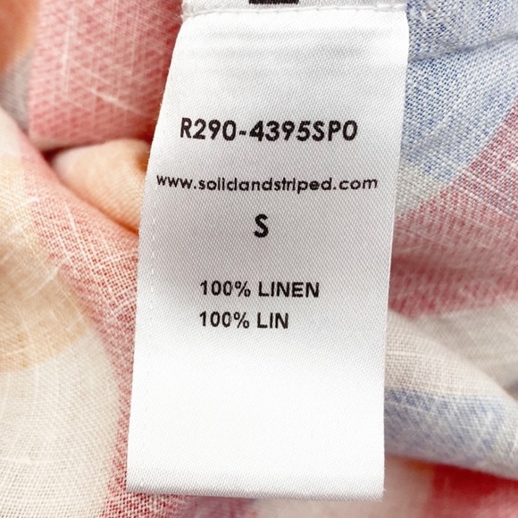 NWOT Solid & Striped Gingham Maxi 100% Linen Dress Size S - Picture 6 of 6